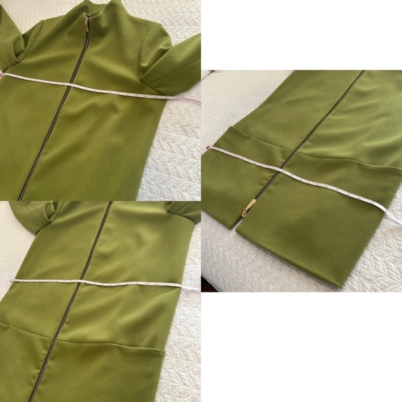 Vince Camuto Zip Front Funnel Neck 3/4 Length Jacket in Moss Green Size L - Picture 11 of 16